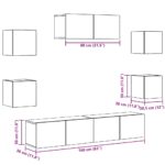 Ensemble de meuble TV mural 5 pcs vieux bois – Image 7