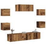 Ensemble de meuble TV mural 5 pcs vieux bois