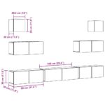 Ensemble de meuble TV mural 7 pcs vieux bois bois d'ingénierie – Image 9