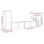 Ensemble de meuble TV mural 4 pcs vieux bois bois d'ingénierie – Image 9
