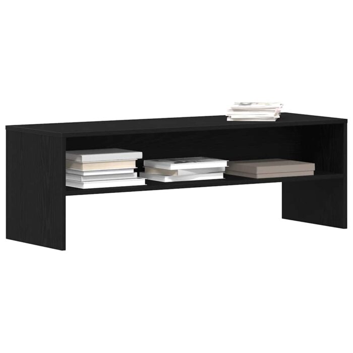 Meuble TV chêne noir 120x40x40 cm bois d'ingénierie – Image 2