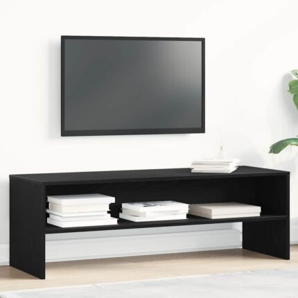 Meuble TV chêne noir 120x40x40 cm bois d'ingénierie