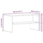 Meuble TV chêne noir 80x40x40 cm bois d'ingénierie – Image 8