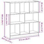 Bibliothèque chêne noir 97,5x29,5x100 cm bois d'ingénierie – Image 7