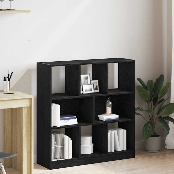 Bibliothèque chêne noir 97,5x29,5x100 cm bois d'ingénierie – Image 1