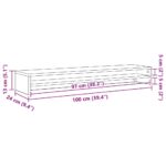 Support de moniteur chêne noir 100x24x13 cm bois d'ingénierie – Image 8