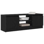 Meuble TV chêne noir 102x30x36 cm bois d'ingénierie – Image 2