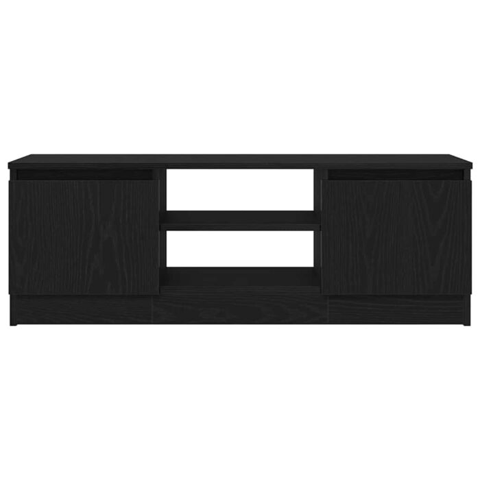 Meuble TV chêne noir 102x30x36 cm bois d'ingénierie – Image 4