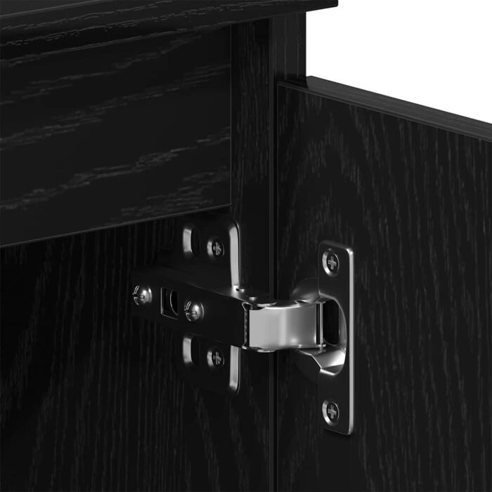 Meuble TV chêne noir 102x30x36 cm bois d'ingénierie – Image 8