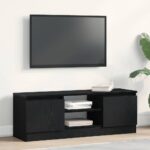 Meuble TV chêne noir 102x30x36 cm bois d'ingénierie