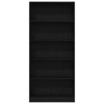 Bibliothèque chêne noir 80x24x176 cm bois d'ingénierie – Image 3