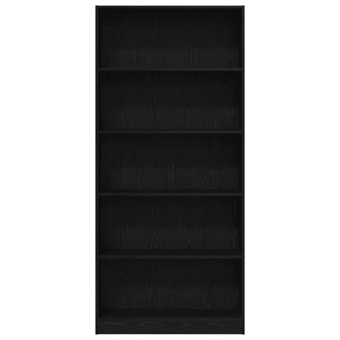Bibliothèque chêne noir 80x24x176 cm bois d'ingénierie – Image 3