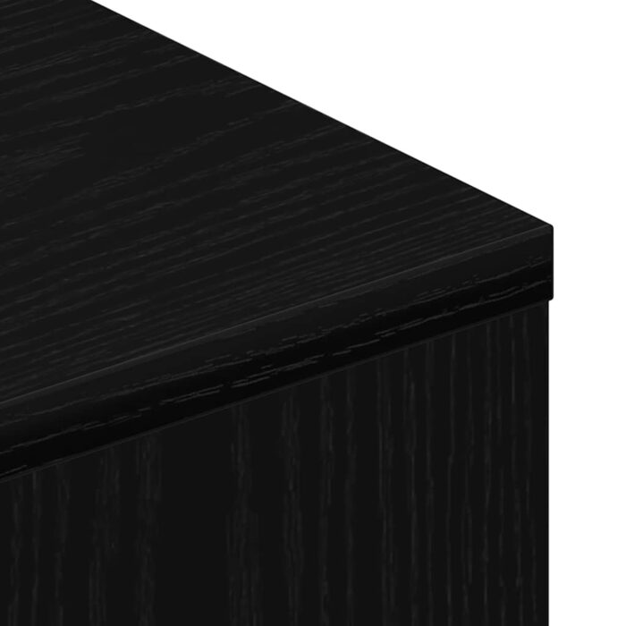 Meuble TV avec roulettes chêne noir bois d'ingénierie – Image 7