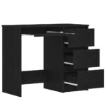 Bureau chêne noir 90x45x76 cm bois d'ingénierie – Image 3