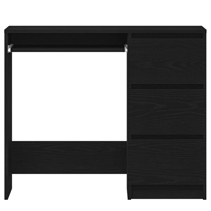 Bureau chêne noir 90x45x76 cm bois d'ingénierie – Image 4