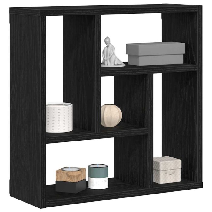 Étagère murale chêne noir 45x16x45 cm bois d'ingénierie – Image 2