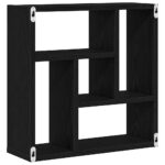 Étagère murale chêne noir 45x16x45 cm bois d'ingénierie – Image 5