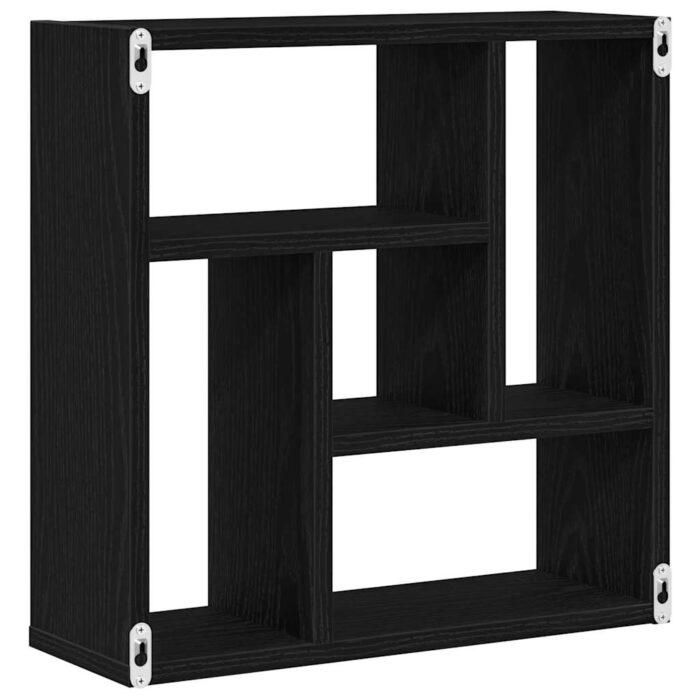 Étagère murale chêne noir 45x16x45 cm bois d'ingénierie – Image 5