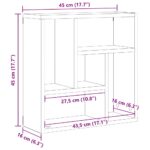 Étagère murale chêne noir 45x16x45 cm bois d'ingénierie – Image 9