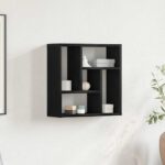 Étagère murale chêne noir 45x16x45 cm bois d'ingénierie