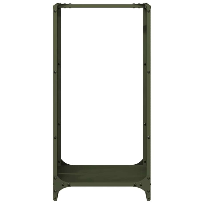 Portant de bois chauffage vert olive 40x30x80 cm – Image 3