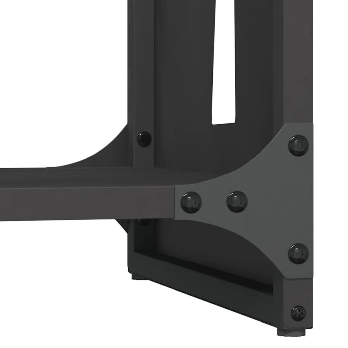Portant de bois chauffage noir 40x30x80 cm – Image 6