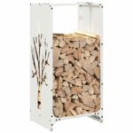 Portant de bois chauffage blanc 40x30x80 cm – Image 2
