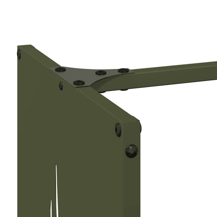 Portant de bois chauffage vert olive 40x30x80 cm – Image 5