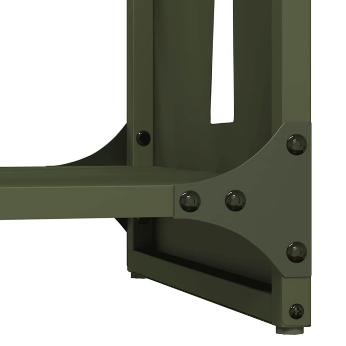 Portant de bois chauffage vert olive 40x30x80 cm – Image 6