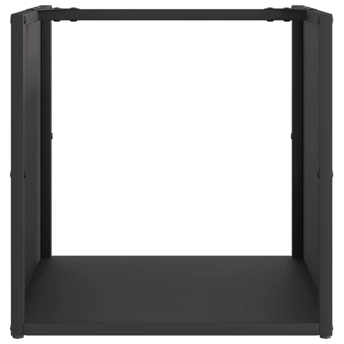 Portant de bois chauffage noir 40x40x40 cm – Image 3