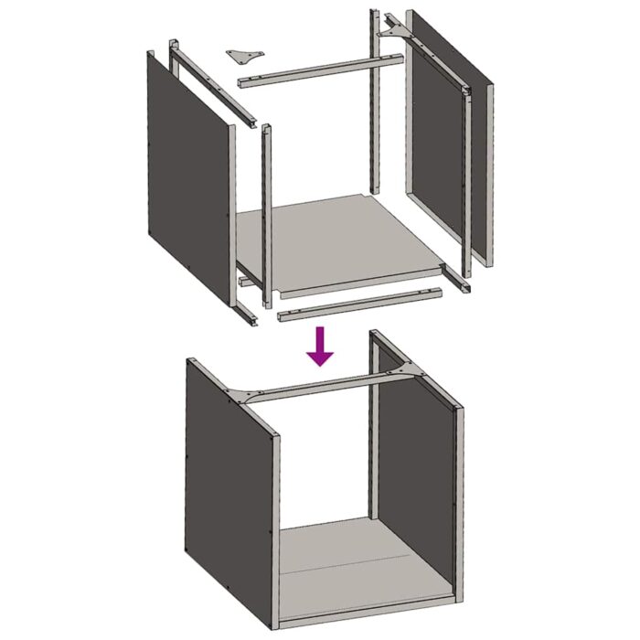 Portant de bois chauffage anthracite 40x40x40 cm – Image 7