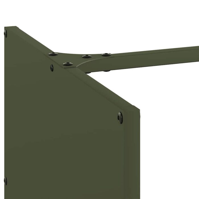 Portant de bois chauffage vert olive 40x40x40 cm – Image 5