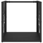 Portant de bois chauffage noir 40x40x40 cm – Image 3