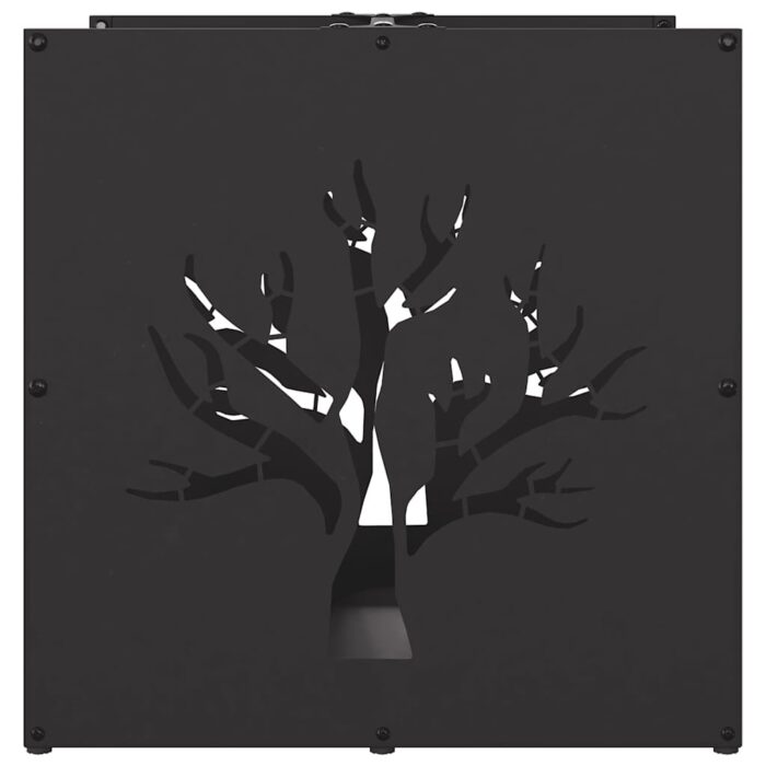 Portant de bois chauffage noir 40x40x40 cm – Image 4