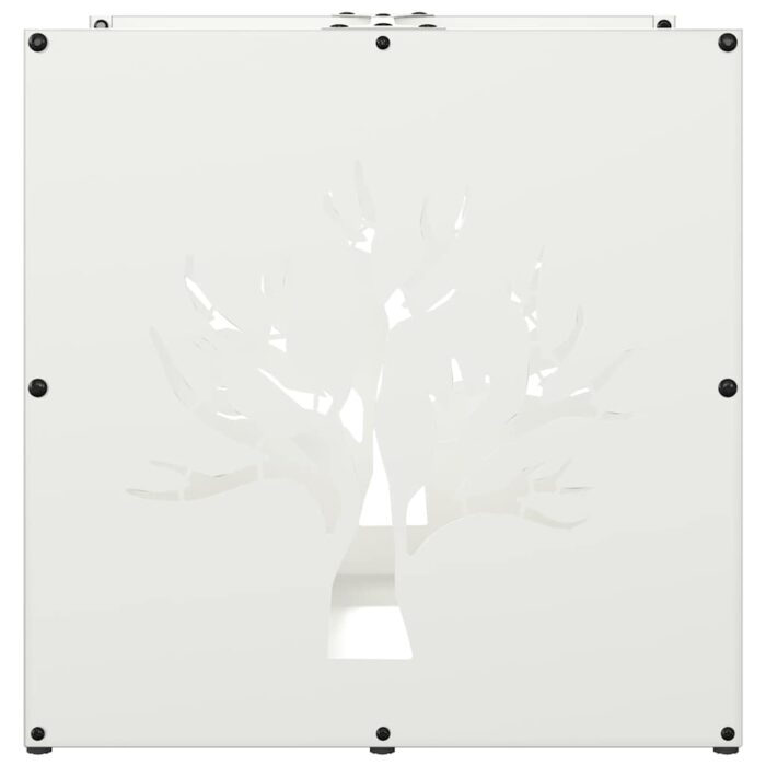 Portant de bois chauffage blanc 40x40x40 cm – Image 4