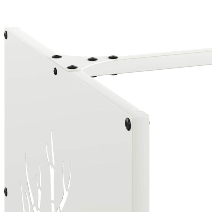 Portant de bois chauffage blanc 40x40x40 cm – Image 5