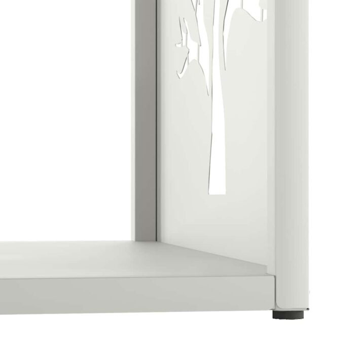 Portant de bois chauffage blanc 40x40x40 cm – Image 6