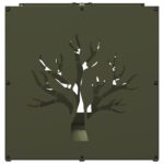 Portant de bois chauffage vert olive 40x40x40 cm – Image 4