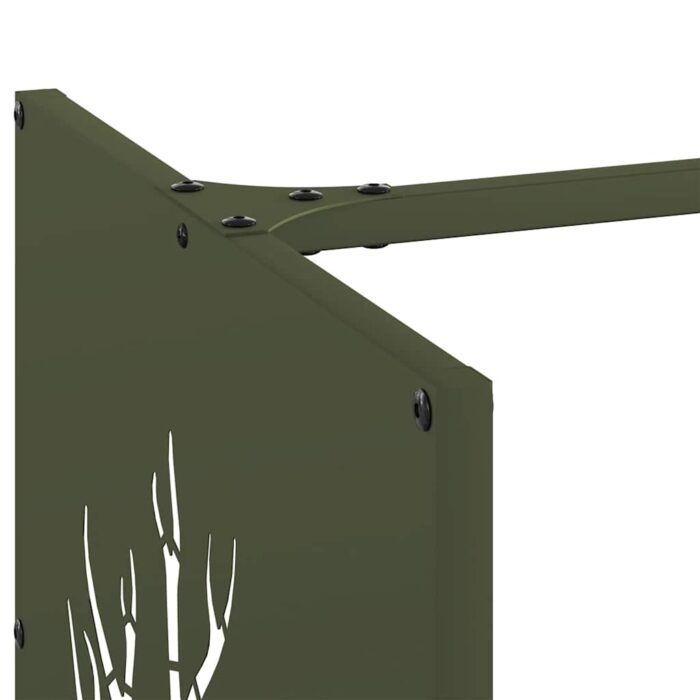 Portant de bois chauffage vert olive 40x40x40 cm – Image 5