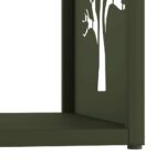 Portant de bois chauffage vert olive 40x40x40 cm – Image 6