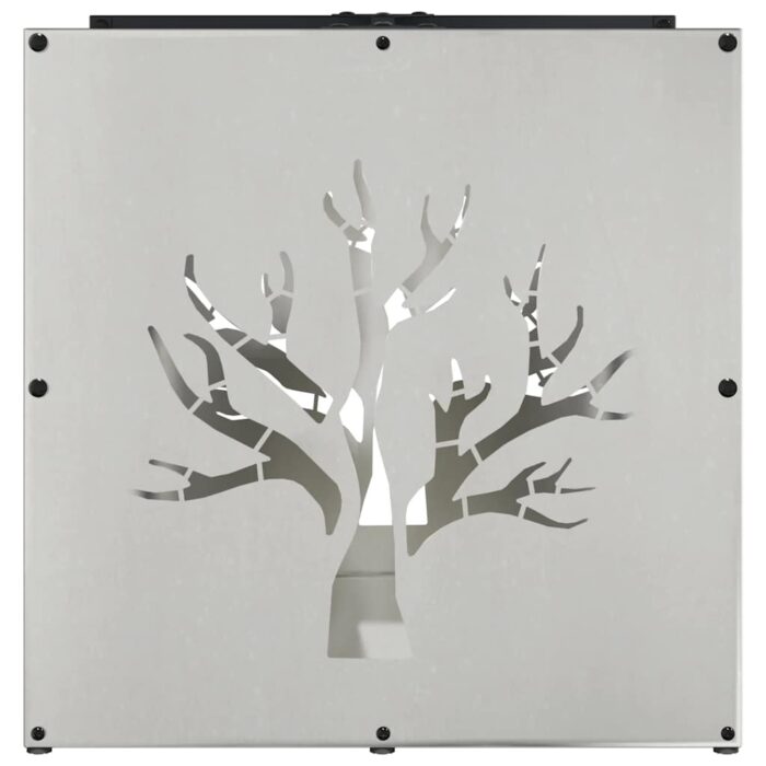 Portant de bois de chauffage 40x40x40 cm acier inoxydable – Image 4