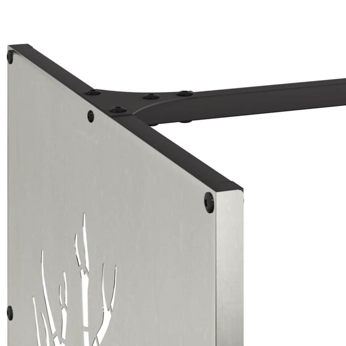 Portant de bois de chauffage 40x40x40 cm acier inoxydable – Image 5