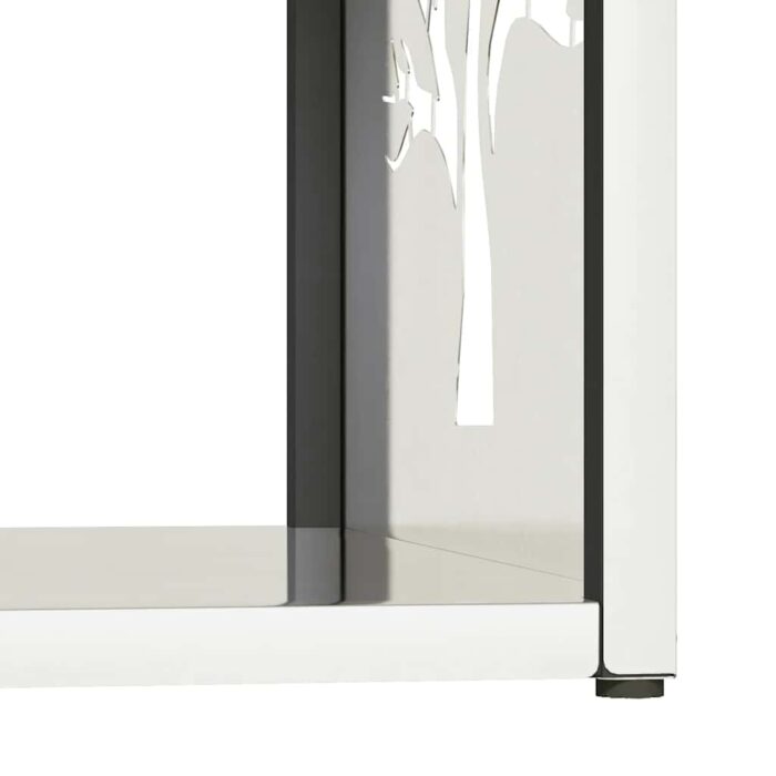 Portant de bois de chauffage 40x40x40 cm acier inoxydable – Image 6