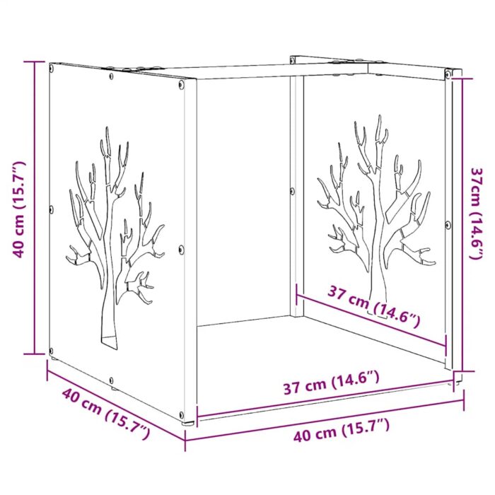 Étagère à bois 40x40x40 cm acier résistant aux intempéries – Image 12