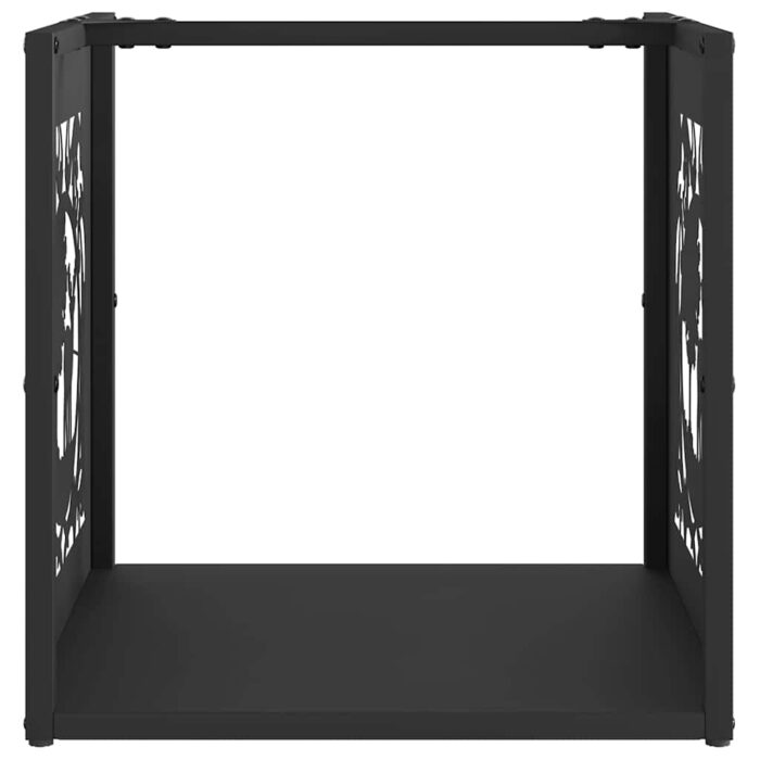 Portant de bois chauffage noir 40x40x40 cm – Image 3