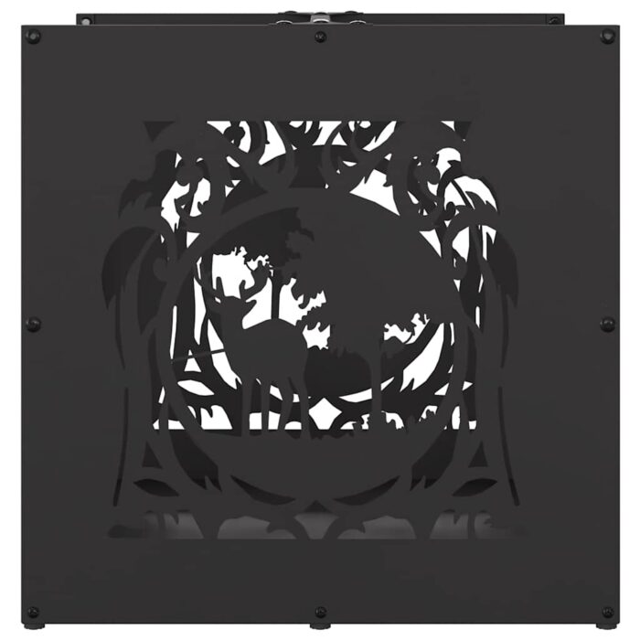 Portant de bois chauffage noir 40x40x40 cm – Image 4