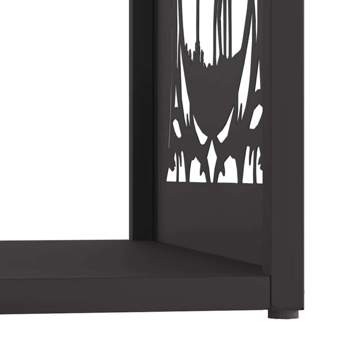 Portant de bois chauffage noir 40x40x40 cm – Image 6