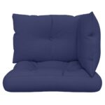 Coussins de palette lot de 3 bleu marine tissu oxford – Image 5