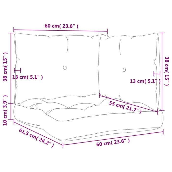 Coussins de palette lot de 3 bleu marine tissu oxford – Image 9