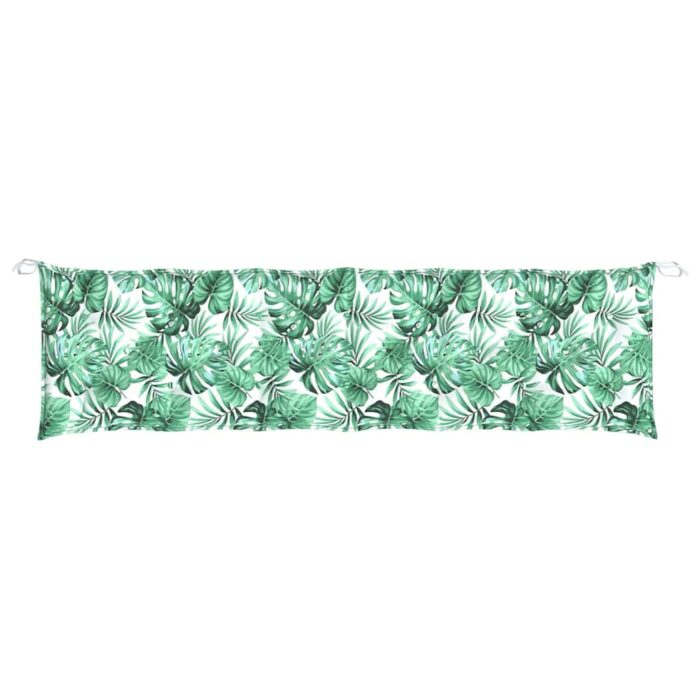 Coussin de banc de jardin motif de feuilles 180x50x7 cm – Image 2